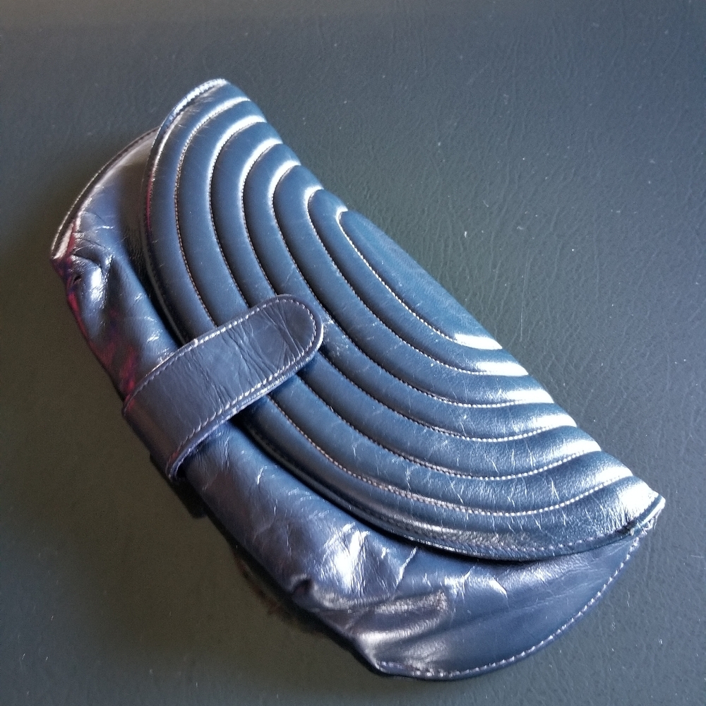 Vintage leather clutch, 70s, early 80s.